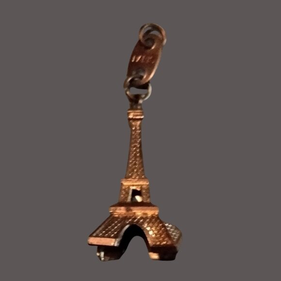 Eiffel Tower Pendant Charm Mini Figure Souvenir Paris France Gold Tone Metal - Picture 2 of 7